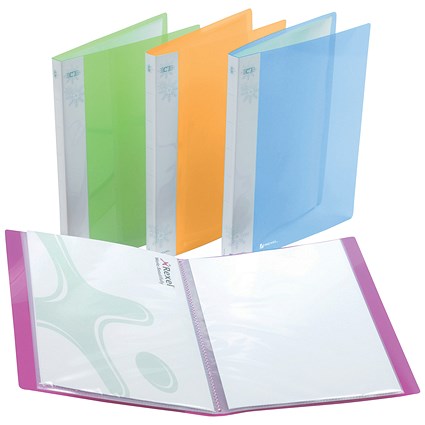 Rexel Ice Display Book, 20 Pockets, A4, Assorted Translucent Covers, Pack of 10
