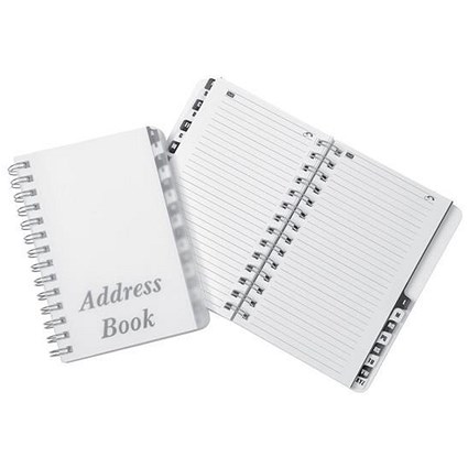 Wirebound Clear Cover Telephone Address Book / 16 Part / A-Z / 185x125mm