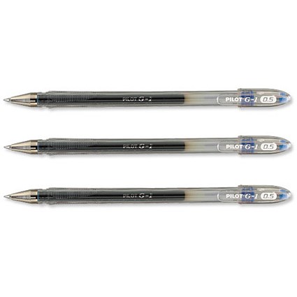 Pilot G-105 Gel Ink Pen / Ergonomic Grips / Blue / Pack of 12