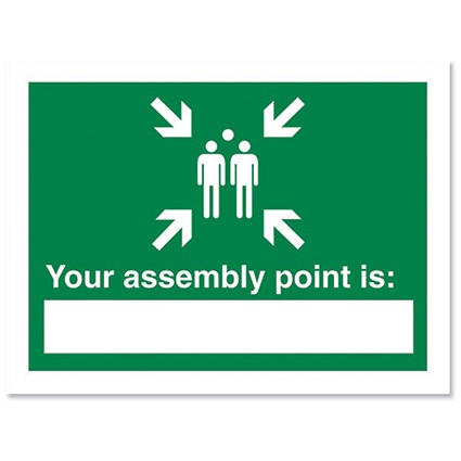 Stewart Superior Your Assembly Point Is Sign Write-on W200xH150mm Polypropylene