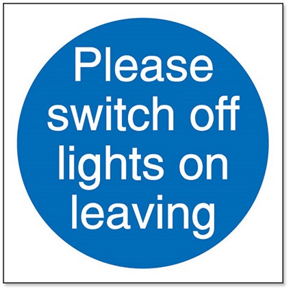 Stewart Superior Please Switch Off Lights Signs - 100x100