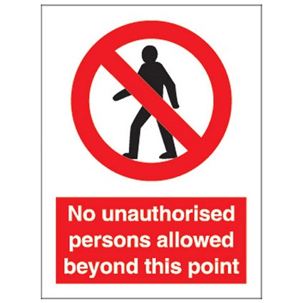 Stewart Superior No Unauth P-Sons Beyond Point Self Adhesive Sign