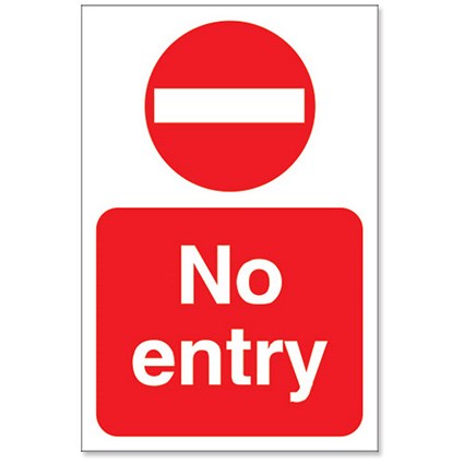 Stewart Superior No Entry Sign Outdoor Use W200xH300mm Foamboard