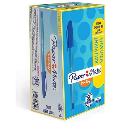 Paper Mate InkJoy 100 Ballpoint Pen / Blue / Pack of 50 / Offer Includes FREE Assorted Pack of Pens