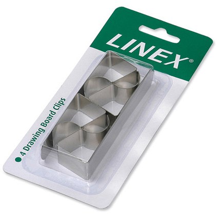 Linex Drawing Board Clips - Pack of 4