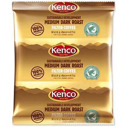 Kenco Sustainable Development Filter Coffee Sachet for 3 pints with Filter Paper [Pack 50]