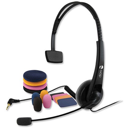 Doro Headset Monaural Extendable with Flexible Mouthpiece and Mute for Cordless Telephone Ref HS125