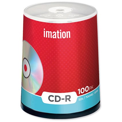 Imation CD-R Recordable Disk Write-once on Spindle 52x Speed 80Min 700MB [Pack 100]