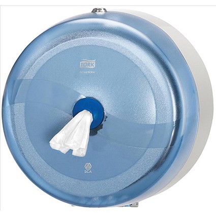 Tork SmartOne Toilet Roll Dispenser Wall-mounted Fully-enclosing Lockable Blue Ref 472025