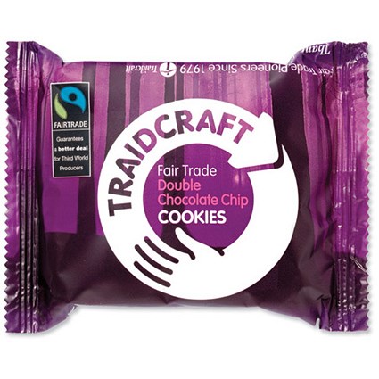 Traidcraft Cookies Double Chocolate Fairtrade 2 per Minipack [Pack 24]