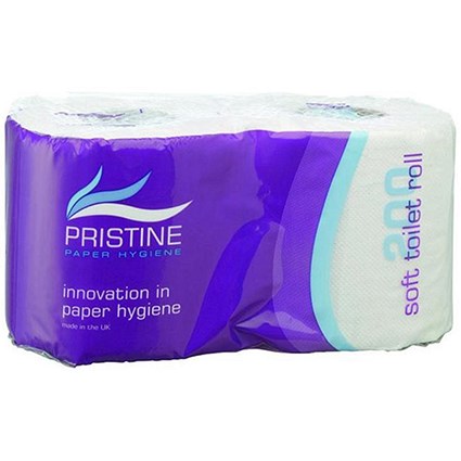 Pristine Green Recycled Toilet Roll / 2-Ply / 200 Sheets per Roll / White / 36 Rolls