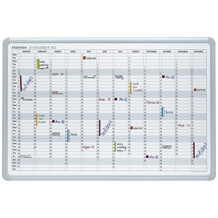 Franken Year Calendar Planner, Includes 2 Markers 3 Magnets, Mounted, 900x600mm