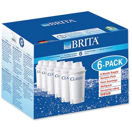 Brita Classic Refill Cartridge for Water Filter - Pack of 6