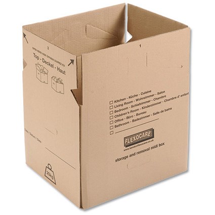 Small Storage and Removals Box / 400x320x330mm / Brown / Pack of 10