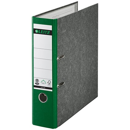 Leitz A4 Lever Arch Files, 80mm Spine, Green, Pack of 10