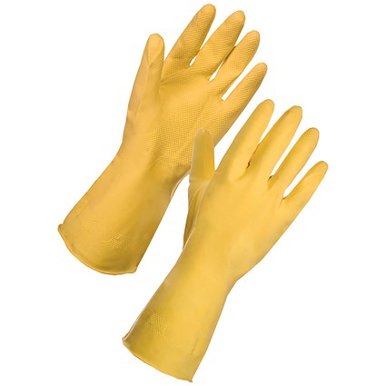 Medium Rubber Gloves, Yellow, Pair