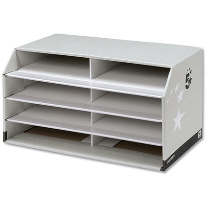 5 Star Document Sorter with 8 Compartments - Grey