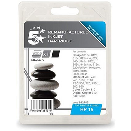 5 Star Compatible - Alternative to HP 15 Black Ink Cartridge