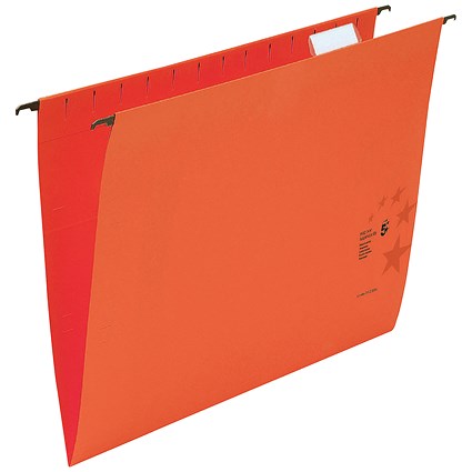 5 Star Premium Suspension Files, V Base, 15mm Capacity, Foolscap, Red, Pack of 50