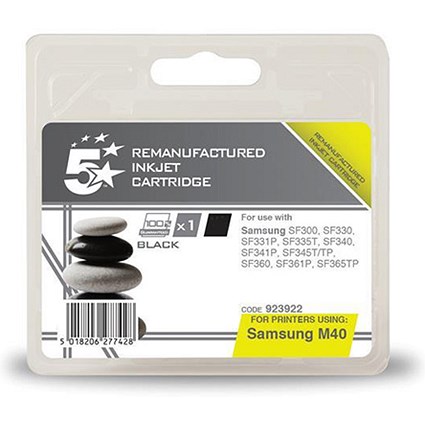 5 Star Compatible - Alternative to Samsung INK-M40 Black Inkjet Cartridge