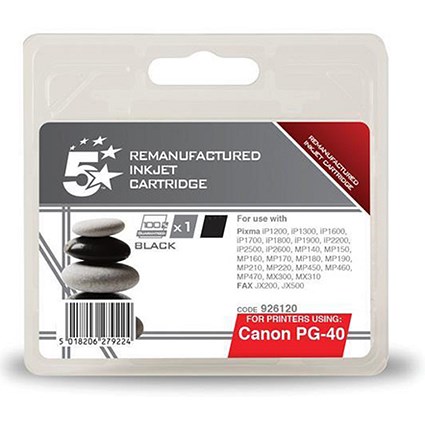 5 Star Compatible - Alternative to Canon PG-40 Black Inkjet Cartridge