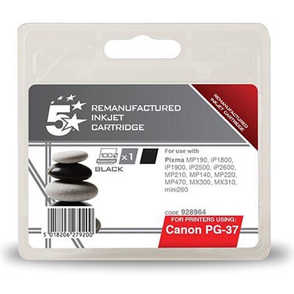 5 Star Compatible - Alternative to Canon PG-37 Black Inkjet Cartridge