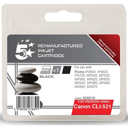 5 Star Compatible - Alternative to Canon CLI-521BK Black Inkjet Cartridge
