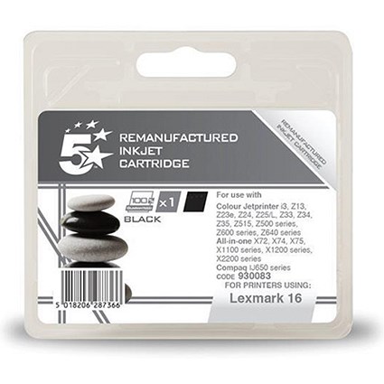 5 Star Compatible - Alternative to Lexmark No. 16 Black Inkjet Cartridge
