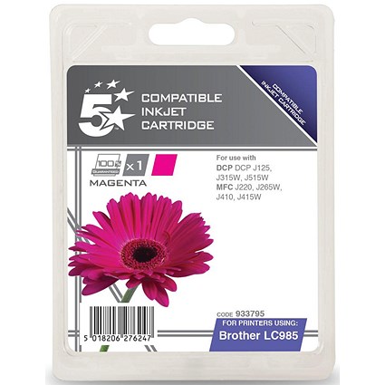 5 Star Compatible - Alternative to Brother LC985M Magenta Inkjet Cartridge