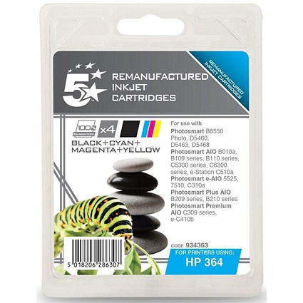 5 Star Compatible - Alternative to HP 364 Black & Colour Ink Cartridge Pack