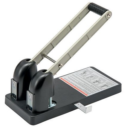 5 Star Power Heavy-duty 2-Hole Punch / Black & Silver / Punch capacity: 140 Sheets