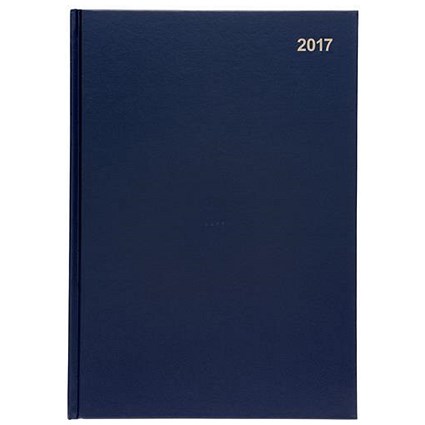 5 Star 2017 Diary / Day to Page / A4 / Blue