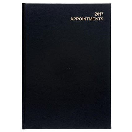 5 Star 2017 Appointment Diary / Day to A Page / A4 Black
