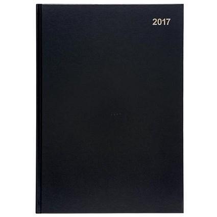 5 Star 2017 Diary / Day to a Page / A4 / Black