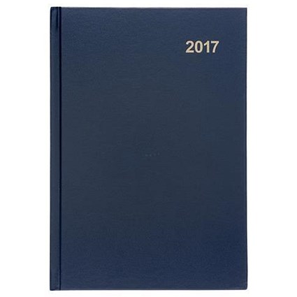 5 Star 2017 Diary / 2 Days to Page / A5 / Blue