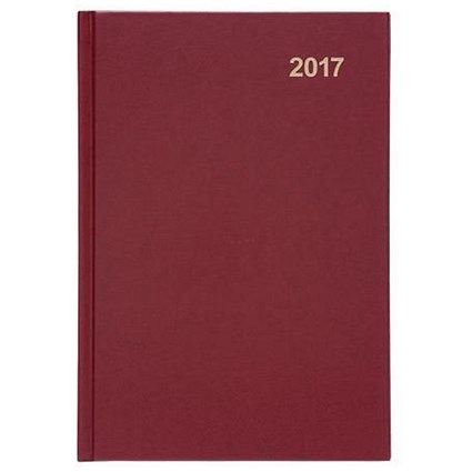 5 Star 2017 Diary / Week to View / A5 / Red