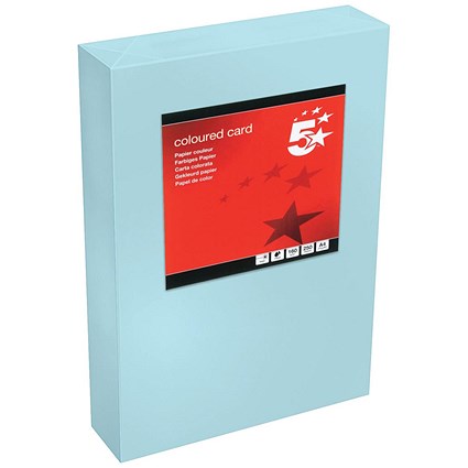 5 Star A4 Multifunctional Tinted Card, Medium Blue, 160gsm, 250 Sheets