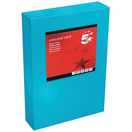 5 Star A4 Multifunctional Tinted Card, Deep Blue, 160gsm, 250 Sheets