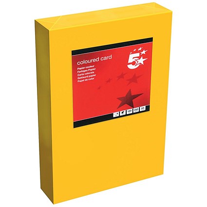 5 Star A4 Multifunctional Tinted Card, Deep Orange, 160gsm, 250 Sheets