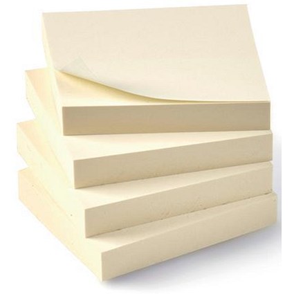 5 Star Eco Recycled Sticky Notes, 38x51mm, Yellow, Pack of 12