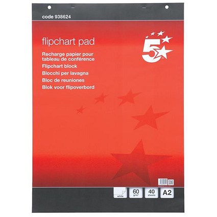 5 Star Desktop Flipchart Pad / A2 / Pack of 6