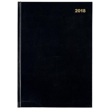 5 Star 2018 Diary / 2 Pages Per Day / A4 / Black