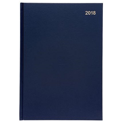 5 Star 2018 Diary / Day to a Page / A4 / Blue