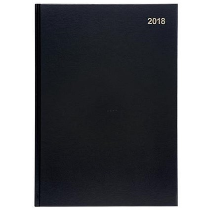 5 Star 2018 Diary / Day to a Page / A4 / Black