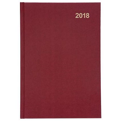 5 Star 2018 Diary / Day to a Page / A5 / Red