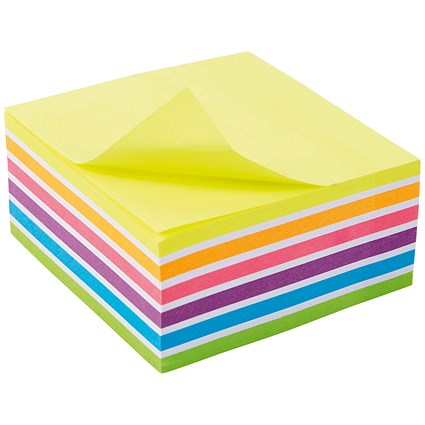 5 Star Sticky Notes Cube, 76x76mm, Bright Rainbow, 400 Notes per Cube