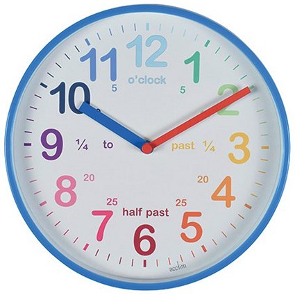 Acctim Wickford Time Teaching Clock, Blue