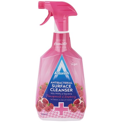 Astonish Antibacterial Surface Cleanser, Pomegranite and Raspberry, 750ml, Pack of 12