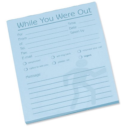 Challenge While You Were Out Message Pad / 80 Sheets / 127x102mm / Pale Blue Paper / Pack of 10