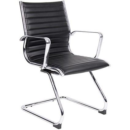 Bari Executive Leather Visitor Chair - Black